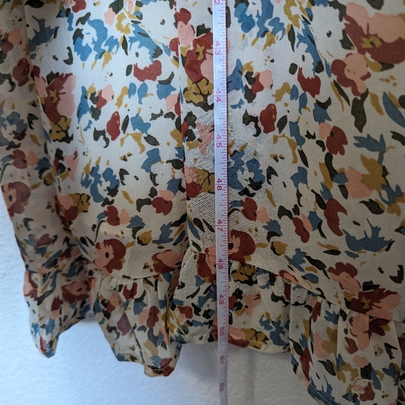 NWT Hayden The Becca Off White Floral Smocked Neck Midi Dress Modest 1XL Cream - Picture 9 of 10